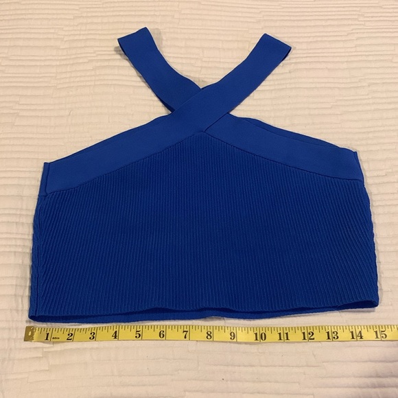 ARITZIA BABATON Sculpt Knit Criss Cross Cropped Tank Blue Size XL - Picture 11 of 11